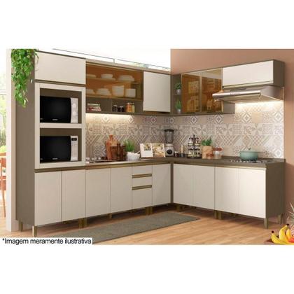 Imagem de Armário Aéreo p/ Cozinha Connect 2 Portas c/Vidro Duna - Henn