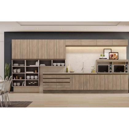 Imagem de Armário Aéreo p/ Cozinha Maxxi G773 c/ 1 Porta Basculante 80cm Canela - Kappesberg
