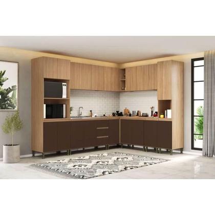 Imagem de Armário Aéreo p/ Cozinha Rebeca c/ 2 Portas 70cm Mel - Movelbento