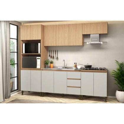 Imagem de Armário Aéreo p/ Cozinha Rebeca c/ 3 Portas 120cm Mel - Movelbento