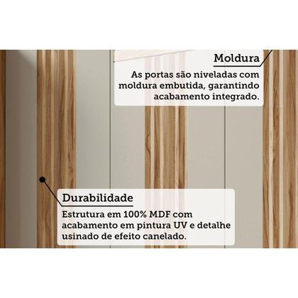 Imagem de Armário Aéreo p/ Cozinha Sauvignon c/ 2 Portas Ripadas 80cm Amendoa - Ronipa