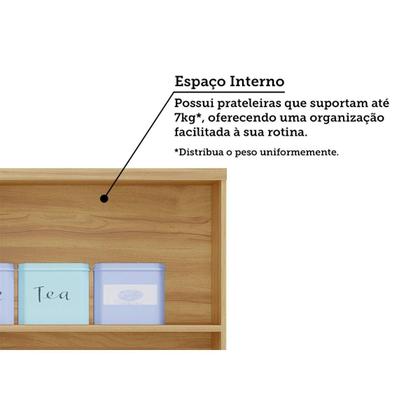 Imagem de Armário Aéreo p/ Cozinha Sauvignon c/ 2 Portas Ripadas 80cm Amendoa - Ronipa