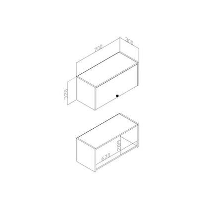 Imagem de Armário Aéreo p/ Cozinha Torino c/ 1 Porta Basculante 70cm Mel - Movelbento