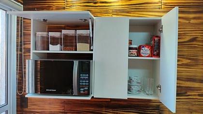 Imagem de Armário Aéreo P/pratos Nicho Cozinha Suporte Microondas Mdf