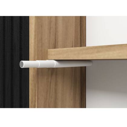 Imagem de Armário Aéreo Para Banheiro 60cm 01 Porta Com Espelho Gael B06 Branco Nogal - Lyam Decor