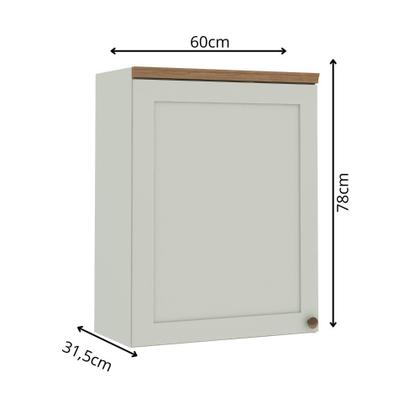 Imagem de Armário Aéreo para Cozinha 1 Porta Provençal Iluminata Verde/Mint