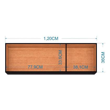 Imagem de Armário Aéreo para Cozinha 3 Portas 120 cm Preto  Poquema