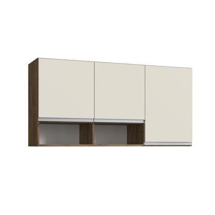 Imagem de Armário Aéreo para Cozinha 3 Portas 2 Nichos Athena