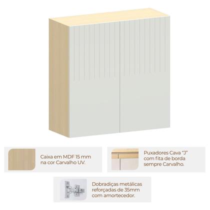 Imagem de Armário Aéreo para Cozinha 80 cm 2 Portas Aurora