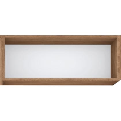 Imagem de Armário Aéreo Suspenso Multiuso Parede Cozinha 1 Porta Basculante Organizador Marrom Madeira Cinza