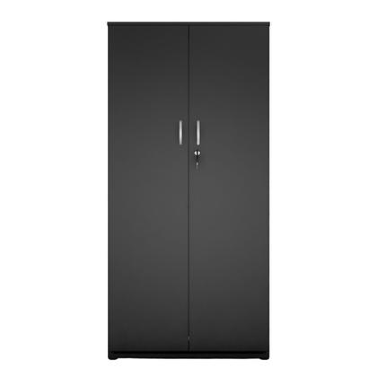 Imagem de Armário Alto Para Escritório Com 2 Portas Com Chave Com 3 Prateleiras Reguláveis Preto