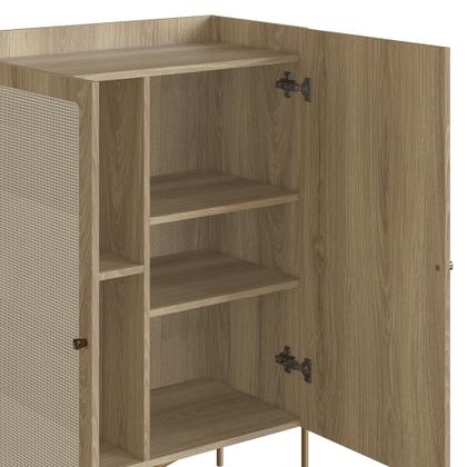 Imagem de Armário Aparador Bar 2 Portas Pé Metal Arlo A10 Hanover/Dourado - Mpozenato