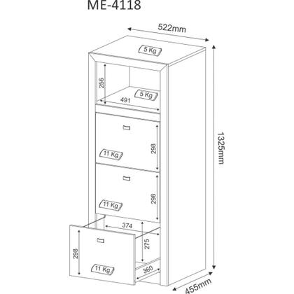 Imagem de Armário Arquivo para Pasta Suspensa 3 Gavetas ME4118 Tecno Mobili
