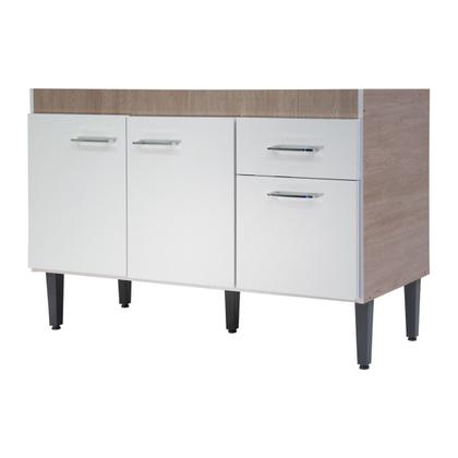 Imagem de Armário Balcão De Pia 120cm Cozinha 3 Portas 1 Gaveta Organizador Multiuso Espaçoso Sem Tampo