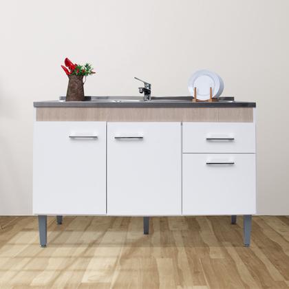 Imagem de Armário Balcão De Pia 120cm Cozinha 3 Portas 1 Gaveta Organizador Multiuso Espaçoso Sem Tampo