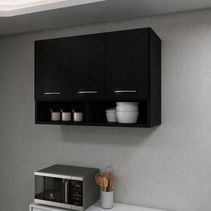Imagem de Armário Balcão Multiuso 3 Portas Aéreo Parede Branco Cozinha