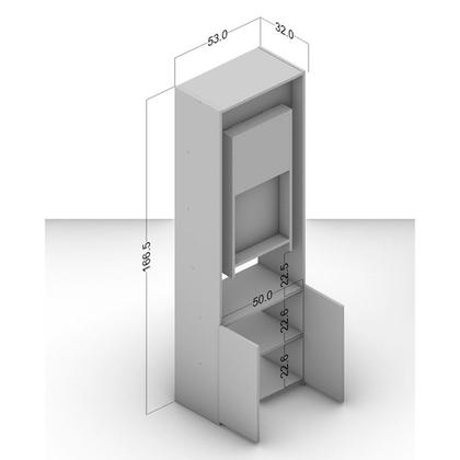 Imagem de Armário Bancada Multiuso Retrátil 3 Prateleiras 1 Nicho 2 Portas Herval