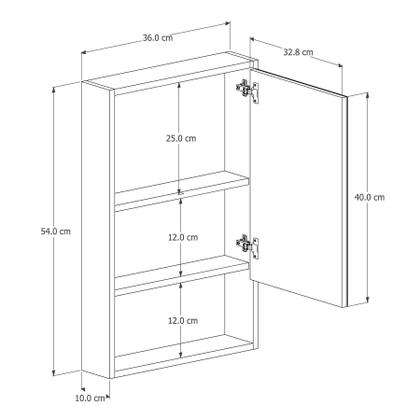 Imagem de Armário Banheiro Aéreo 1 Porta Espelho Preto Nature Gaia