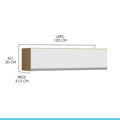 Imagem de Armário Basculante Aéreo de Cozinha Sabrina 120x30 Cm MDP Branco 0461 MENU