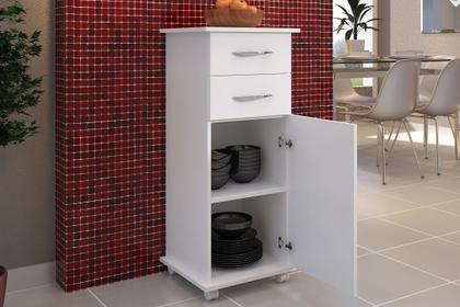 Imagem de Armário Branco Multiuso c/ Divisórias  Base p/ Utensílios