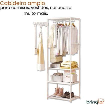 Imagem de Armário Cabideiro Prateleira Closet para Roupas