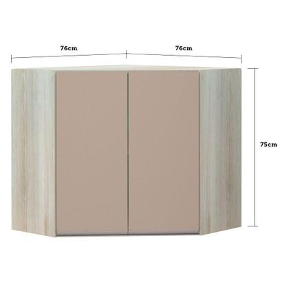 Imagem de Armário Canto Diagonal 2 Portas Luci Legno Crema C/Connect