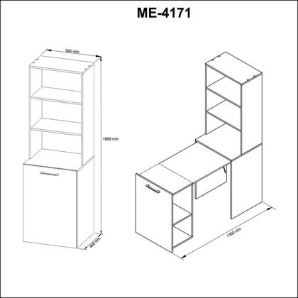 Imagem de Armário com Mesa Retrátil ME4171 Tecnomobili Marrom