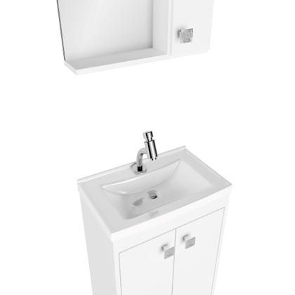 Imagem de Armário Conjunto de Banheiro com Gabinete, Cuba e Espelheira 2 Portas Lima 45 cm