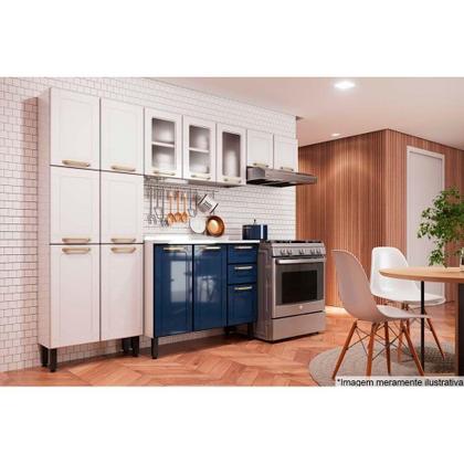 Imagem de Armário Cozinha Bertolini Colors 6010 3Pts Branco/Vermelho