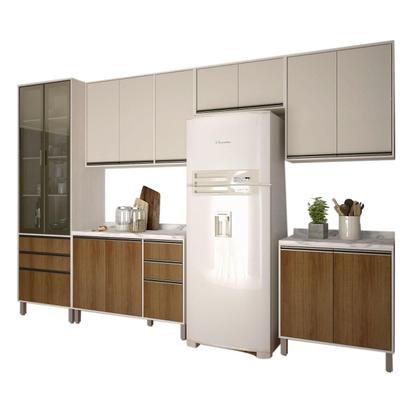 Imagem de Armário Cozinha Modulada 6 Peças 350cm Linea c/ Cristaleira