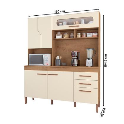 Imagem de Armario Cozinha Monaco New com 5 Portas e 3 Gavetas