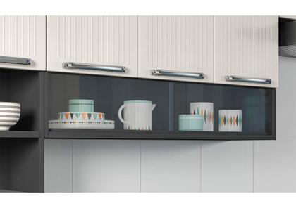 Imagem de Armário Cozinhas Itatiaia Midi Pop Art i3 - 3 Portas c/ nicho - Grafite/Branco