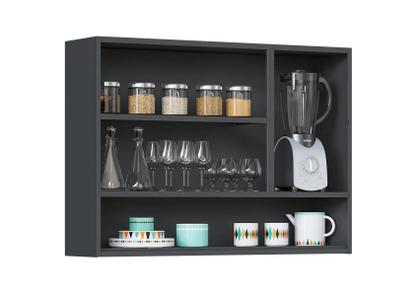 Imagem de Armário Cozinhas Itatiaia Midi Pop Art i3 - 3 Portas c/ nicho - Grafite/Branco