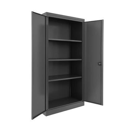 Imagem de Armário de Aço 2 Portas com Prateleira 1,50m e Fechamento com Chave Cor Cinza