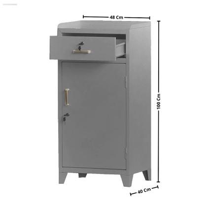 Imagem de Armário de Aço para Ferramentas Ferramenteiro Simples com Fechadura Frontal, 1 Gaveta e 1 Prateleira Aço de Alta Qualidade, Resistente e Seguro