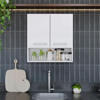 Imagem de Armário de Cozinha 2 Portas Aéreo com Nicho Modular Compacto Móveis Bonatto