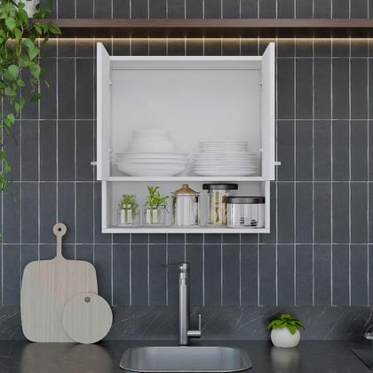 Imagem de Armário de Cozinha 2 Portas Aéreo com Nicho Modular Compacto Móveis Bonatto