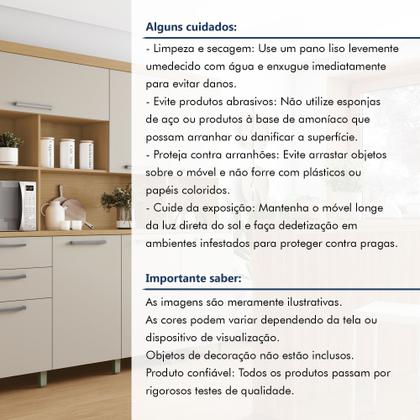 Imagem de Armário de Cozinha 7 Portas 2 Gavetas Nobreza 210cm 100% Mdf