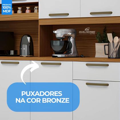 Imagem de Armário de Cozinha 8 Portas 2 Gavetas 100% MDF Cabernet Prime - Rio Doce