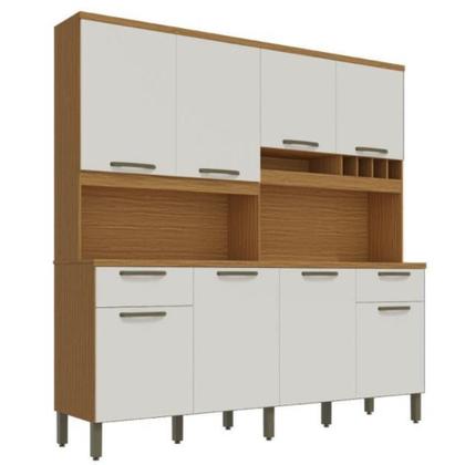 Imagem de Armário de Cozinha 8 Portas 2 Gavetas Amêndoa Cabarnet Prime