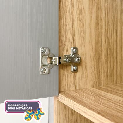 Imagem de Armário de Cozinha 8 Portas 2 Gavetas Branco/Freijó/Soft