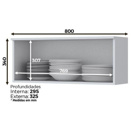 Imagem de Armário De Cozinha Aéreo 01 Porta Basculante 80 Cm Nova York Henn
