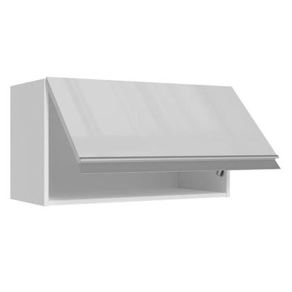 Imagem de Armário de Cozinha Aéreo 100% MDF 60 cm 1 Porta Basculante Branco Brilho Smart Madesa