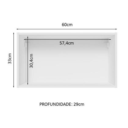 Imagem de Armário de Cozinha Aéreo 100% MDF 60 cm 1 Porta Basculante Branco Smart Madesa