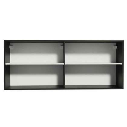 Imagem de Armário de Cozinha Aéreo 120 x 50 cm 2 Portas Preto Reims Madesa