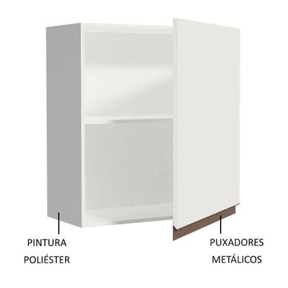 Imagem de Armário de Cozinha Aéreo 60 cm 1 Porta Branco Reims Madesa