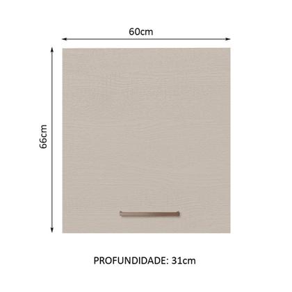 Imagem de Armário de Cozinha Aéreo 60 cm 1 Porta Rustic/Crema Agata Madesa