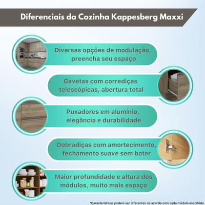 Imagem de Armário de Cozinha Aéreo 60cm 1 Porta Basculante Geladeira G772 Maxxi Canela Kappesberg