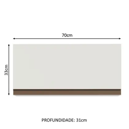 Imagem de Armário de Cozinha Aéreo 70 cm 1 Porta Branco Reims Madesa