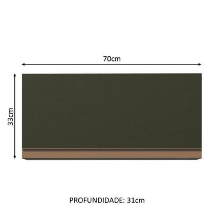 Imagem de Armário de Cozinha Aéreo 70 cm 1 Porta Preto Reims Madesa
